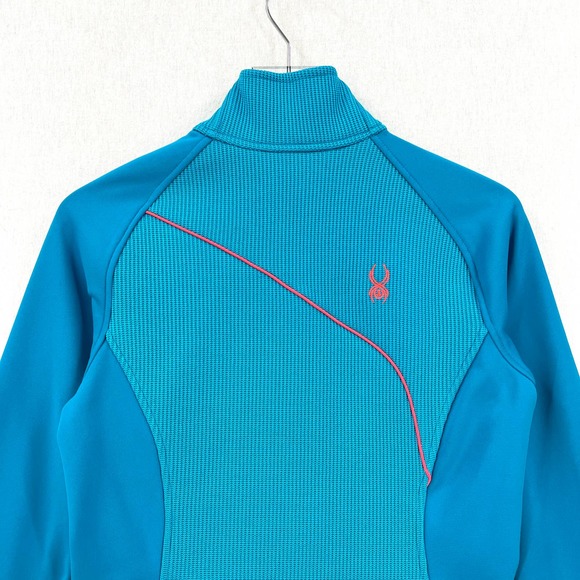 SPYDER Sweater Womens Medium Riviera Blue Essential Mid Weight Core Zip Jacket - Picture 5 of 13